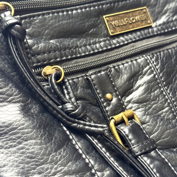 Wallflower Slouchy Black Faux Leather Crossbody - Picture 7 of 10